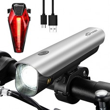TOPTREK USB Rechargeable Bike Lights Set Super Bright CREE LED Bicycle Front Light and Tail Light Set Quick Release Compatible with Mountain Road MTB Kids & City Bike - B0725P9L17